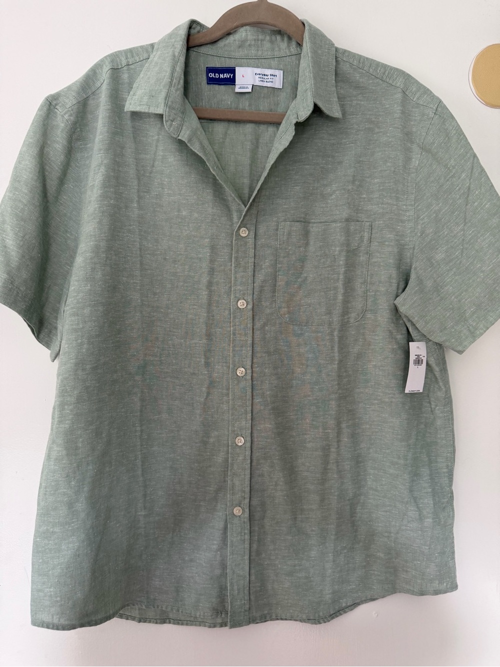 Old Navy Men's Short-Sleeve Button-Up Shirt - Light Sage Green
